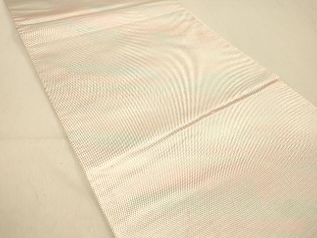 平和屋着物◎六通柄袋帯　霞文　銀糸　正絹　逸品　DAAZ3626jm