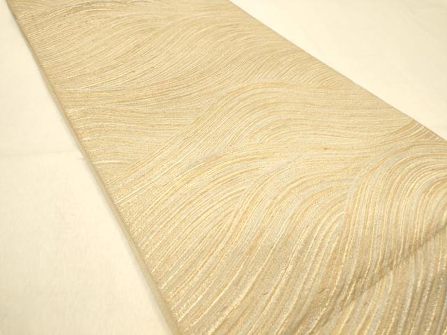 平和屋着物◎六通柄　本袋帯　立波文　金銀糸　正絹　逸品　DAAZ3677jm