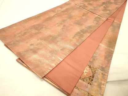 平和屋着物◎六通柄袋帯　唐木組　鳳凰花文　金糸　引箔　正絹　逸品　DAAZ3710jm