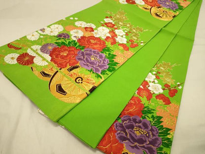 平和屋着物◎六通柄袋帯　唐織　花車文　金銀糸　正絹　逸品　DAAZ3741jm