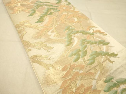 平和屋着物◎六通柄袋帯　松文　金銀糸　正絹　逸品　DAAZ3779jm