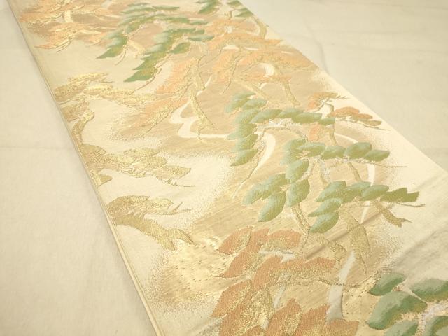 平和屋着物◎六通柄袋帯　松文　金銀糸　正絹　逸品　DAAZ3779jm