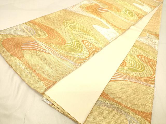 平和屋着物◎六通柄袋帯　流水吉祥文　金銀糸　正絹　逸品　DAAZ3795jm