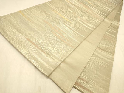 平和屋着物◎六通柄袋帯　立波文　金糸　　正絹　逸品　DAAZ3820jm