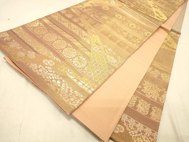 平和屋着物◎六通柄袋帯　名物裂　鳳凰花文　花兎　正絹　逸品　DAAZ3827jm