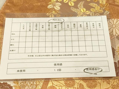 平和屋着物◎六通柄袋帯　天井花丸文　秋草　金銀糸　正絹　逸品　DAAZ3869jm