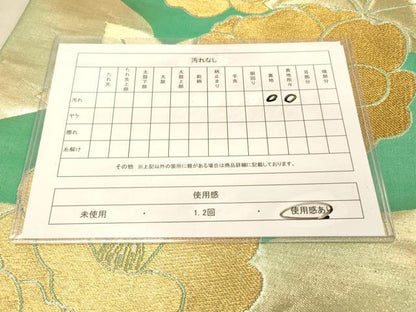 平和屋着物◎六通柄袋帯　流水花文　牡丹　金糸　正絹　逸品　DAAZ3885jm