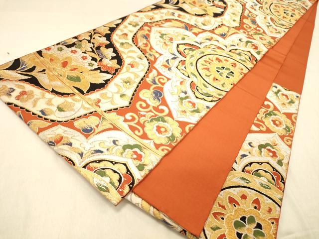 平和屋着物◎六通柄　本袋帯　更紗花唐草文　金銀糸　正絹　逸品　DAAZ3886jm