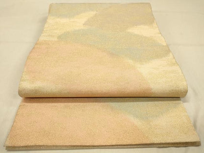 平和屋着物◎砂子綴れ 全通柄袋帯 地紙草文 金糸 正絹 逸品 DAAZ3895jm