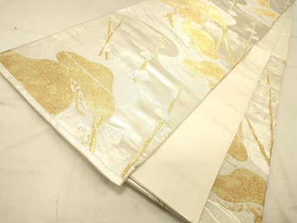 平和屋着物◎六通柄袋帯　唐織　松文　金銀糸　正絹　逸品　DAAZ3911jm