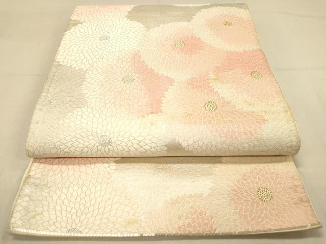 平和屋着物◎西陣 六通柄袋帯 菊尽くし 金銀糸 正絹 逸品 DAAZ3982jm