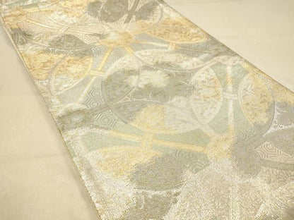 平和屋着物◎佐賀錦 六通柄袋帯 七宝繋ぎ花文 金銀糸 正絹 逸品 DAAZ3995jm