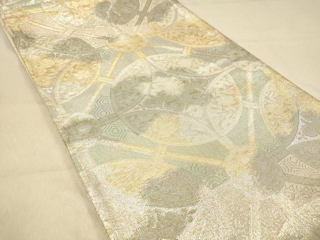 平和屋着物◎佐賀錦 六通柄袋帯 七宝繋ぎ花文 金銀糸 正絹 逸品 DAAZ3995jm