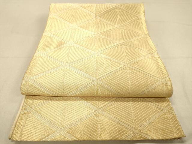 平和屋着物◎六通柄袋帯 松菱文 金糸 正絹 逸品 DAAZ3996jm