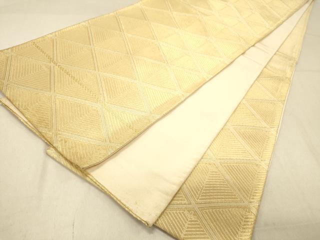 平和屋着物◎六通柄袋帯 松菱文 金糸 正絹 逸品 DAAZ3996jm
