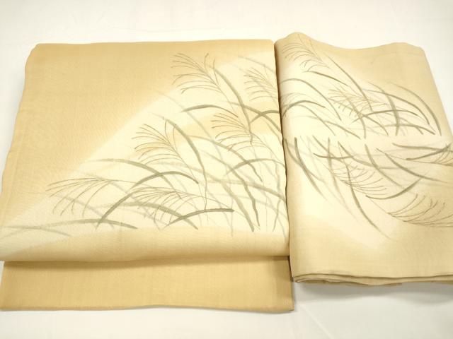平和屋着物＊夏物 つけ帯 手描き 稲穂 金彩 正絹 逸品 DAAZ4001cm