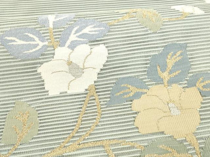 平和屋着物＊夏物 太鼓柄袋帯 枝椿 金銀糸 正絹 逸品 DAAZ4005cm