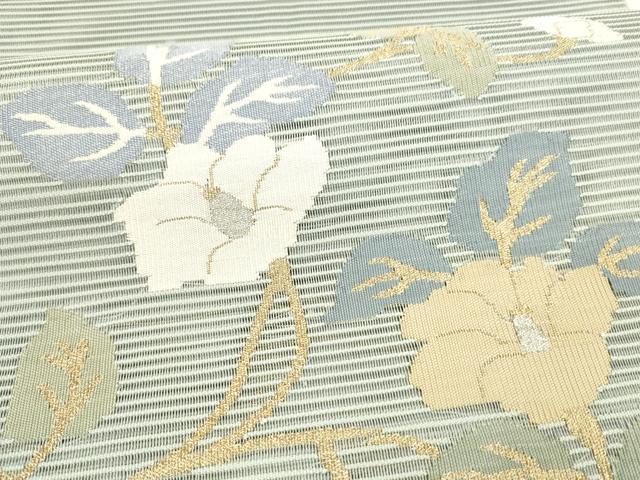 平和屋着物＊夏物 太鼓柄袋帯 枝椿 金銀糸 正絹 逸品 DAAZ4005cm