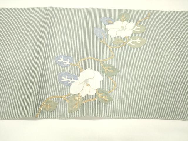 平和屋着物＊夏物 太鼓柄袋帯 枝椿 金銀糸 正絹 逸品 DAAZ4005cm