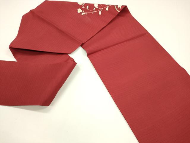 平和屋着物＊夏物 絽塩瀬 つけ帯 手描き 飛蝗草花文 正絹 逸品 DAAZ4006cm