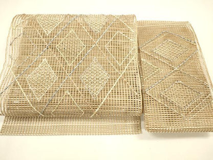 平和屋着物＊夏物　つけ帯　抽象文様　金銀糸　正絹　逸品　DAAZ4008cm