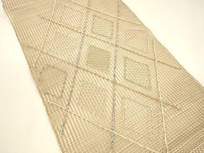 平和屋着物＊夏物　つけ帯　抽象文様　金銀糸　正絹　逸品　DAAZ4008cm