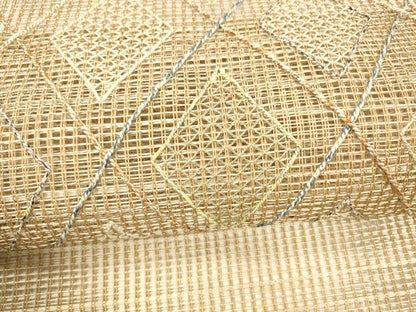 平和屋着物＊夏物　つけ帯　抽象文様　金銀糸　正絹　逸品　DAAZ4008cm
