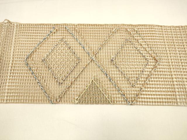 平和屋着物＊夏物　つけ帯　抽象文様　金銀糸　正絹　逸品　DAAZ4008cm