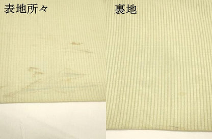 平和屋着物＊夏物 アンティーク 大正ロマン 六通柄 本袋帯 地紙風景群鳥花唐草文 銀糸 正絹 逸品 DAAZ4009cm