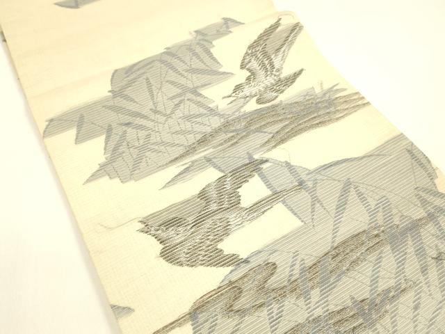 平和屋着物＊夏物 アンティーク 大正ロマン 丸帯 引き抜き帯 飛鳥草葉文 正絹 逸品 DAAZ4011cm