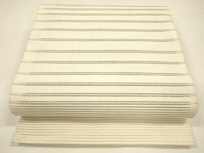 平和屋着物＊夏物 絽綴れ 八寸名古屋帯 横段文 銀糸 正絹 逸品 DAAZ4016cm