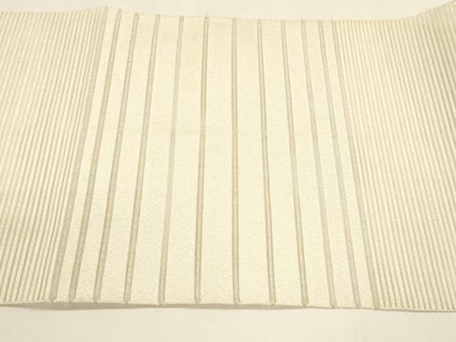 平和屋着物＊夏物 絽綴れ 八寸名古屋帯 横段文 銀糸 正絹 逸品 DAAZ4016cm