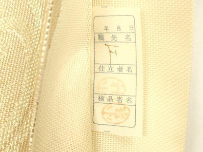平和屋着物＊夏物 六通柄袋帯 扇面流水草花文 金糸 正絹 逸品 DAAZ4019cm