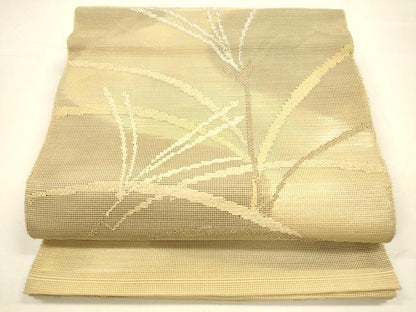 平和屋着物＊夏物 六通柄袋帯 草葉文 金銀糸 正絹 逸品 DAAZ4021cm