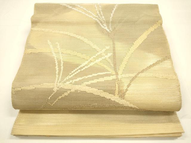 平和屋着物＊夏物 六通柄袋帯 草葉文 金銀糸 正絹 逸品 DAAZ4021cm