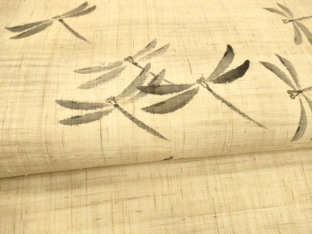 平和屋着物＊夏物 九寸名古屋帯 手描き 蜻蛉 麻 逸品 DAAZ4029cm
