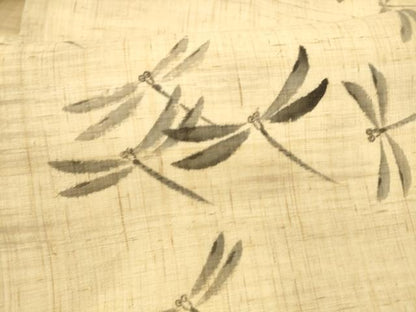 平和屋着物＊夏物 九寸名古屋帯 手描き 蜻蛉 麻 逸品 DAAZ4029cm