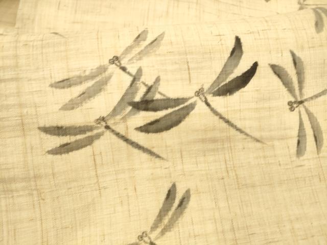 平和屋着物＊夏物 九寸名古屋帯 手描き 蜻蛉 麻 逸品 DAAZ4029cm