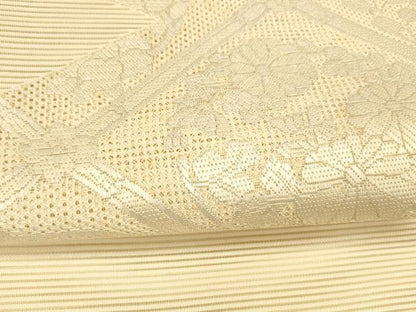 平和屋着物＊夏物 絽綴れ 太鼓柄袋帯 総刺繍 草花文 正絹 逸品 DAAZ4035cm