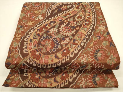 平和屋着物●六通柄　本袋帯　更紗花文　正絹　逸品　DAAZ4082cm