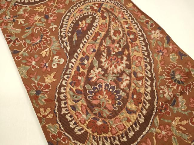 平和屋着物●六通柄　本袋帯　更紗花文　正絹　逸品　DAAZ4082cm