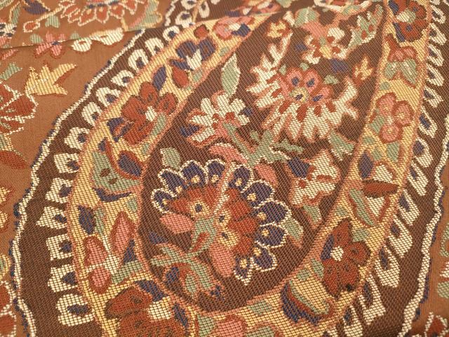 平和屋着物●六通柄　本袋帯　更紗花文　正絹　逸品　DAAZ4082cm
