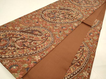 平和屋着物●六通柄　本袋帯　更紗花文　正絹　逸品　DAAZ4082cm