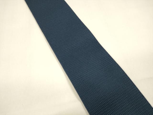 平和屋着物●男性　本場筑前博多織　角帯　紺青色　正絹　逸品　DAAZ4098cm