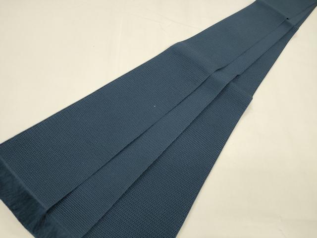 平和屋着物●男性　本場筑前博多織　角帯　紺青色　正絹　逸品　DAAZ4098cm