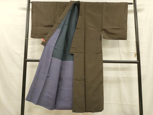 平和屋着物■男性　紬　間道　正絹　逸品　DAAZ4113cm