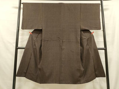平和屋着物■男性　紬　格子　正絹　逸品　DAAZ4140cm