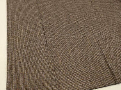 平和屋着物■男性　紬　格子　正絹　逸品　DAAZ4140cm