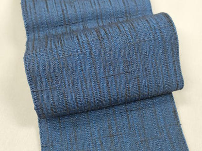 平和屋着物●男性　両面　角帯　鉄紺色　紺瑠璃色　正絹　逸品　DAAZ4148cm