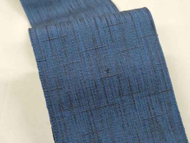 平和屋着物●男性　両面　角帯　鉄紺色　紺瑠璃色　正絹　逸品　DAAZ4148cm